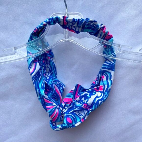 Lily Pulitzer elastic headband pink blue white ex cond - Picture 1 of 3
